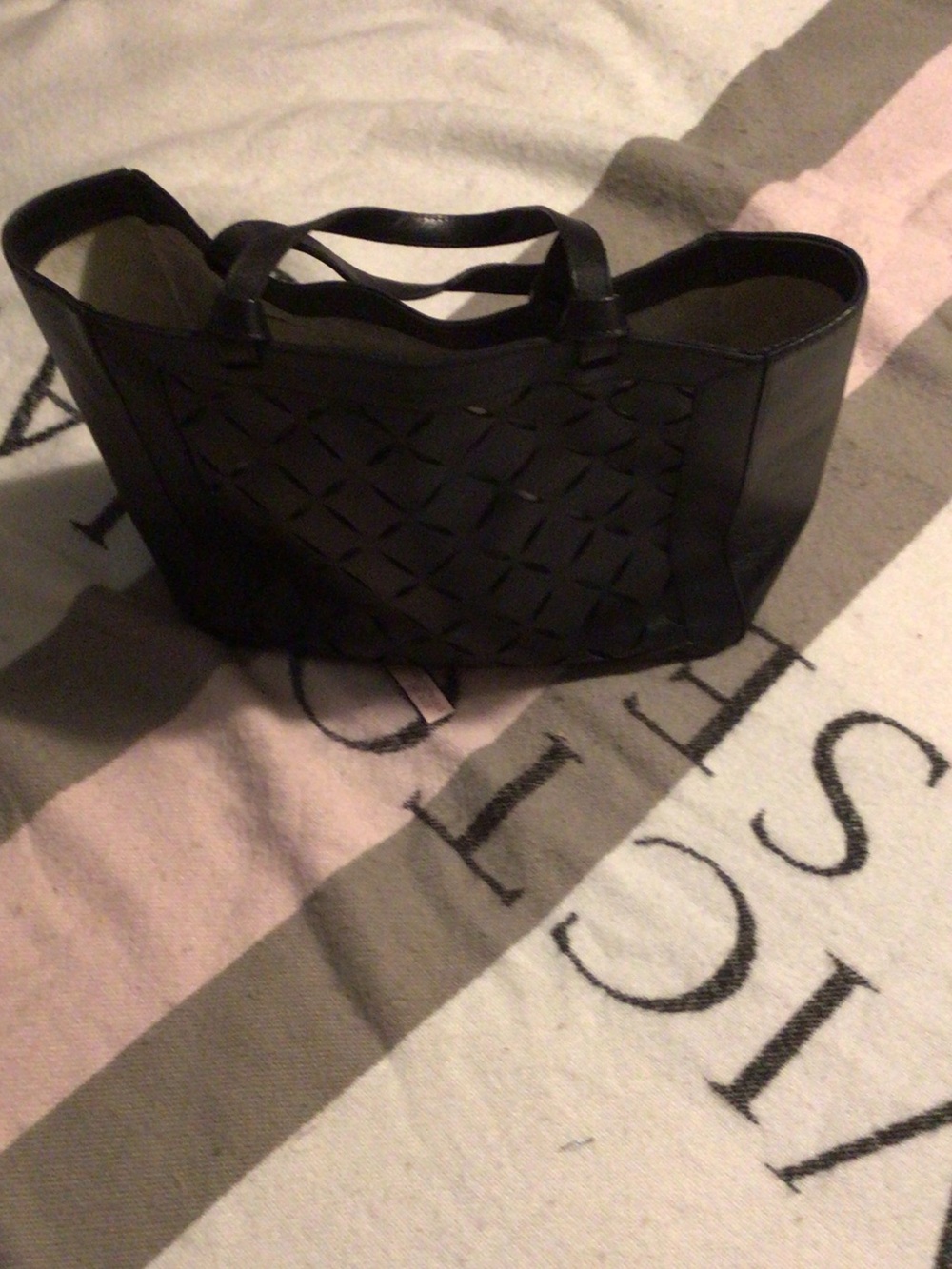 kate spade Black Woven Leather Tote